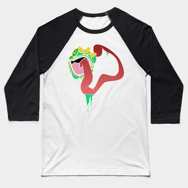 Toxic Chameleon Baseball T-Shirt by FattoAMano